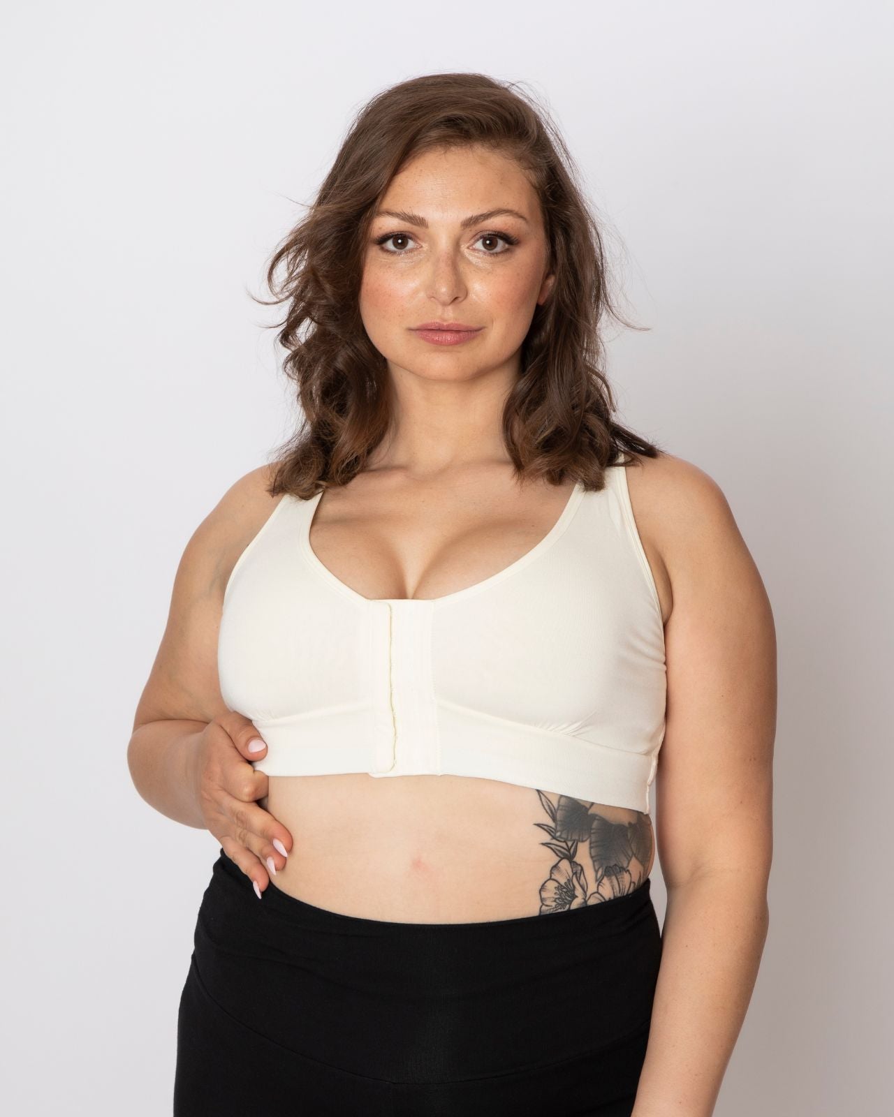 2221Mastectomy Bra with Pockets Front Closure Cotton Plus Size