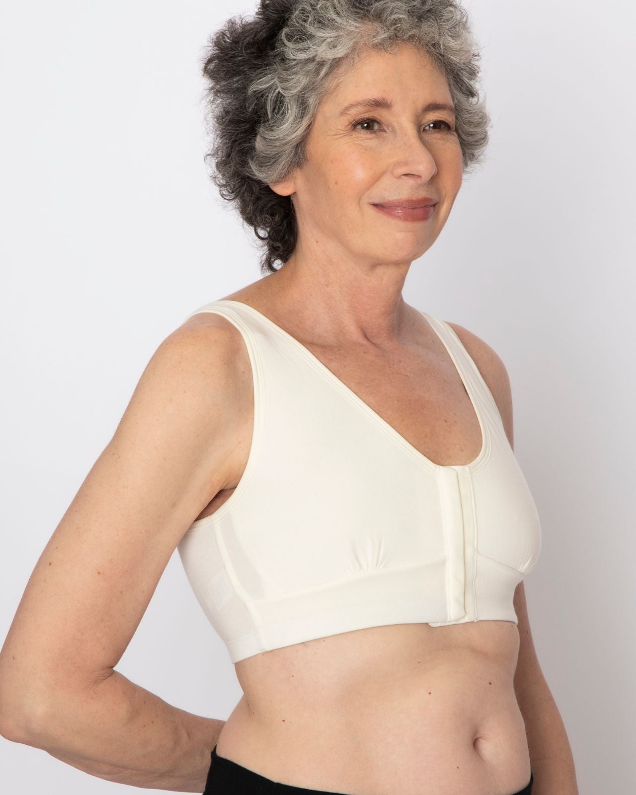 AnaOno Pocketed Front Closure Post Surgery Bra, Sand, Size M, from Soma