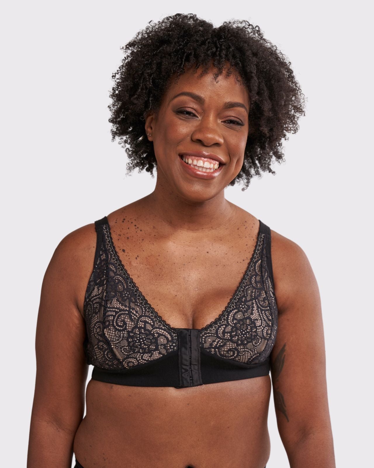 AnaOno Women's JamieLee Lace Front Closure Mastectomy Bralette Champagne -  Small