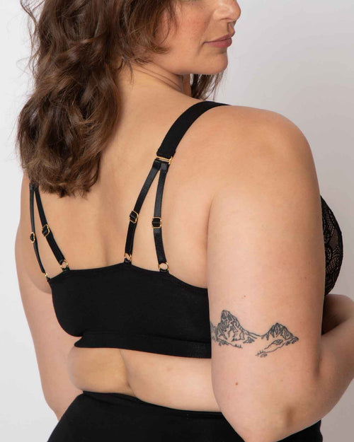 Front Close Mastectomy Bra with Modern Lace (Sister) 1105263-S -  1122506-F2:Pantone Tap Shoe:42C
