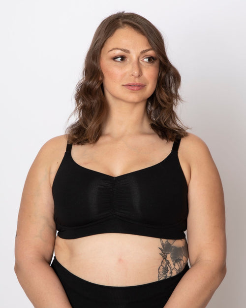 Lervanla Seamless Mastectomy Bra for Women - Comfortable Post-Surgery Bra  with Support Pads and V-Neck Design