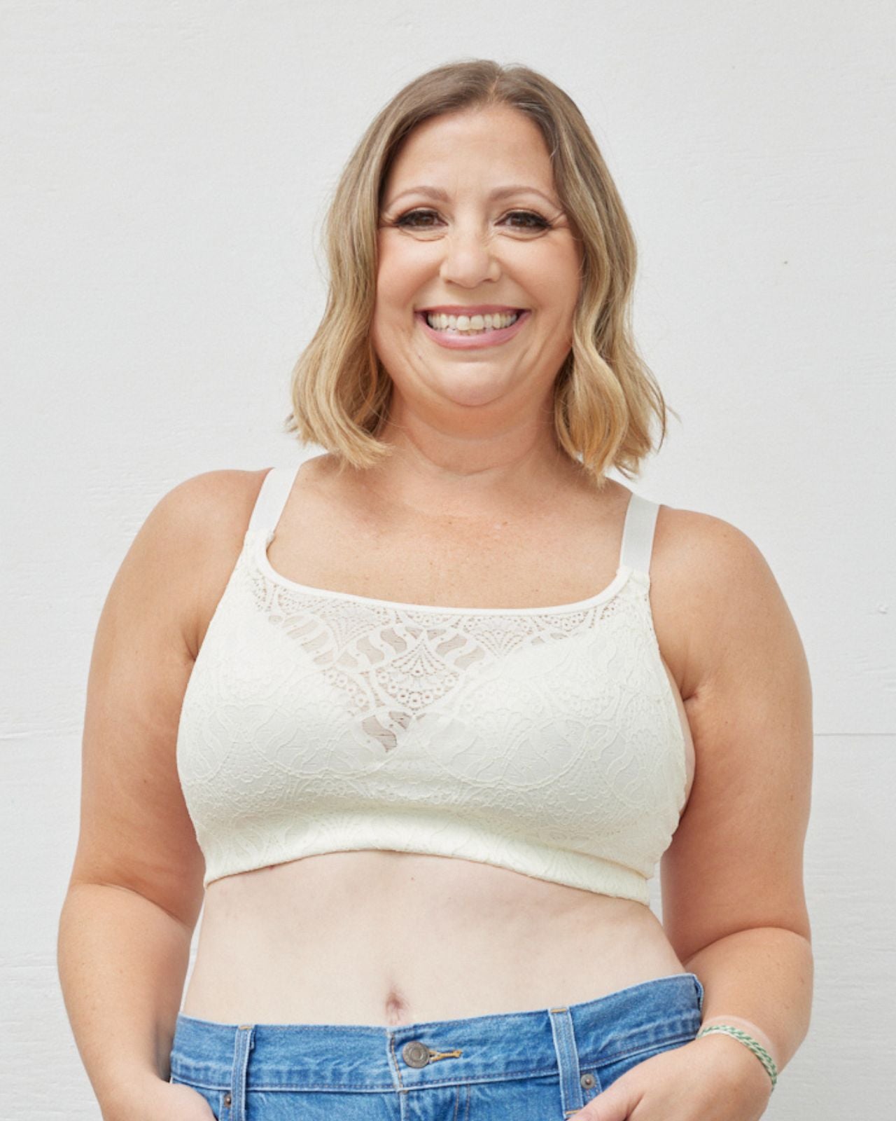 Carrie Camisole Mastectomy & Post Surgery Bra White