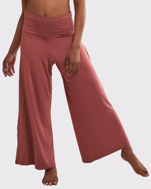 Dusty Rose & Soft Luxurious and comfortable dusty rose wide leg lounge pants that are the perfect recovery pant for cancer patients