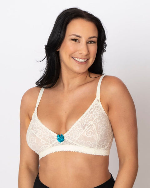 Amoena 'Annette' Non-Wired Pocketed Mastectomy Bra - Black/Nude 43986 Size  34D